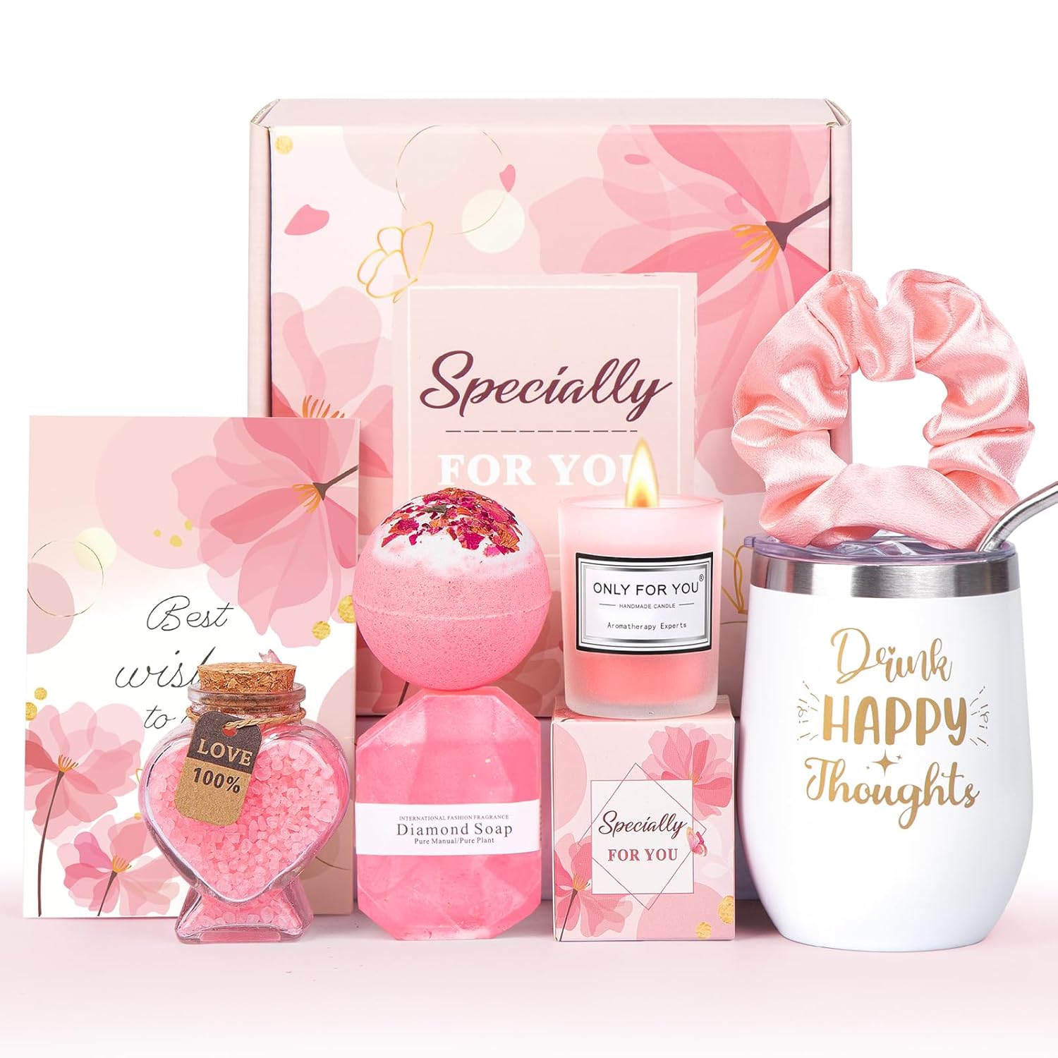 Birthday Gifts For Women, Relaxing Spa Gift Baskets For Women, Rose Get Well Gifts Box Set For Her Friend Daughter Sister Wife Coworker Nurse Teacher On Valentine'S Day