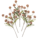 5Pcs Light Taupe Faux Silk Mums Artificial Flowers, Bulk Fake Small Mini Chrysanthemums With Stems For Diy Wedding Centerpieces Floral Arrangements Vase Fillers Home Decorations