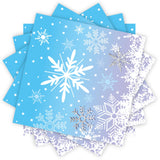 48Pcs Christmas Paper Napkins Snowflake Beverage Napkins Cute Cocktail Napkins Wonderland Party Paper Napkins Snowflake Decorations Winter Decorative Napkin For Xmas, 13X13In