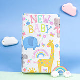 Reversible Baby Shower Wrapping Paper Roll - Mini Roll - 17 Inch X 10 Feet - Cute Animals & New Baby Lettering Design Perfect For Baby Shower, Birthday, Party