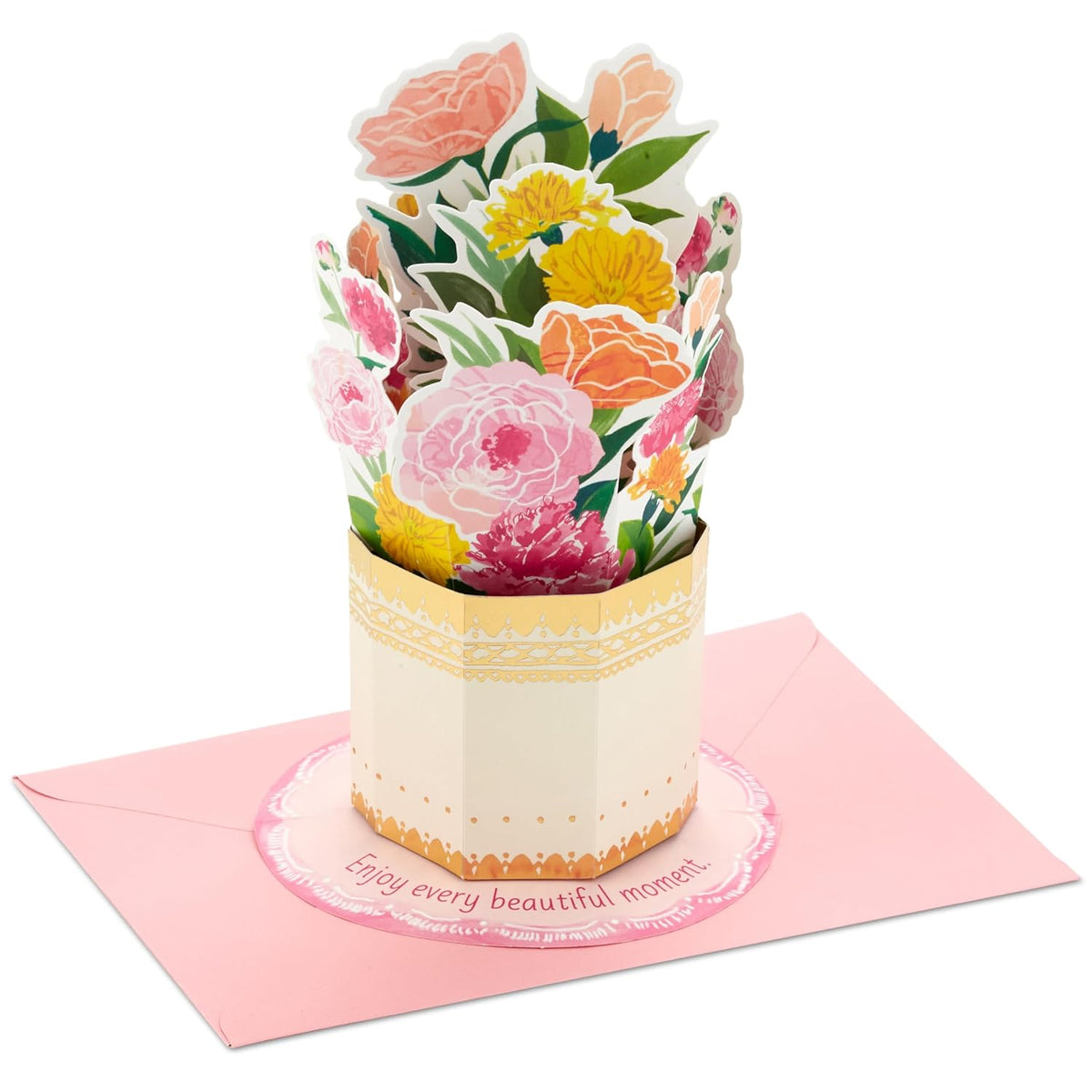 Hallmark Paper Wonder Mother's Day Pop Up Card (Bouquet, Gold Vase)