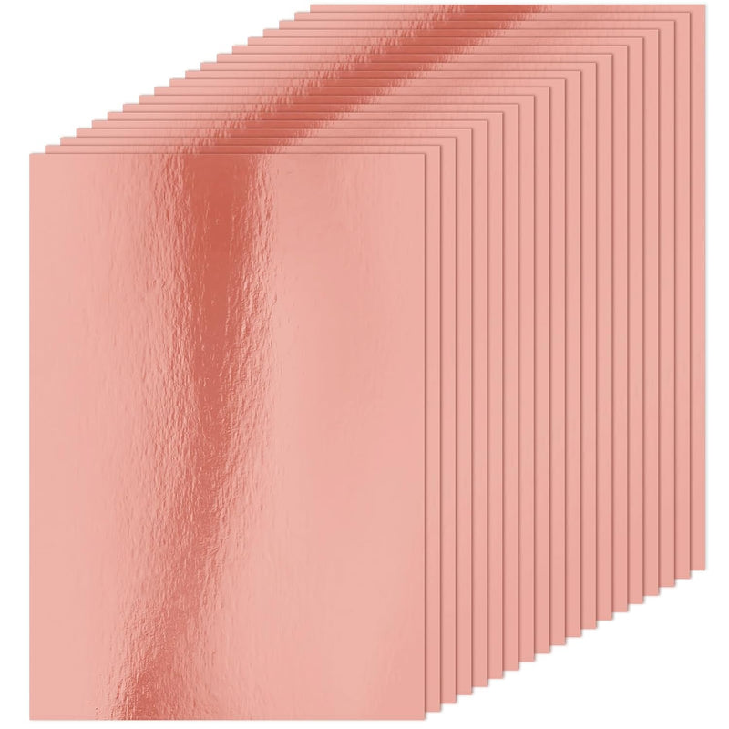 100 Sheets Metallic Rose Gold Cardstock Shimmer Cardstock Sheets Metallic Rose