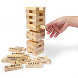 The Drinking Game - The Ultimate Pregame Drink Tower For Parties - 54 Stack It Blocks With Unique Dares, Friendsgiving Games, Funny White Elephant Gifts, Dirty Santa Gifts, Holiday Games