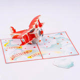 Love Biplane Pop Up Card, Happy Valentine'S Day, Cloud, Heart, 3D Popup Greeting Cards, Ideal Gifts For Wife, Husband, Lovers, Kids, Girlfriend, 5X7 - Includes Envelope And Message Note