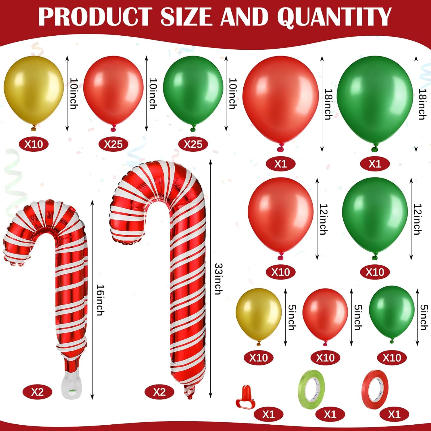 12 Pcs Christmas Parade Float Decorating Kit, Xmas Balloon Garland Arch Kit Merry Christmas Banner Metallic Red Foil Fringe Metallic Tinsel Twist Garland For Party Decor(Gold)