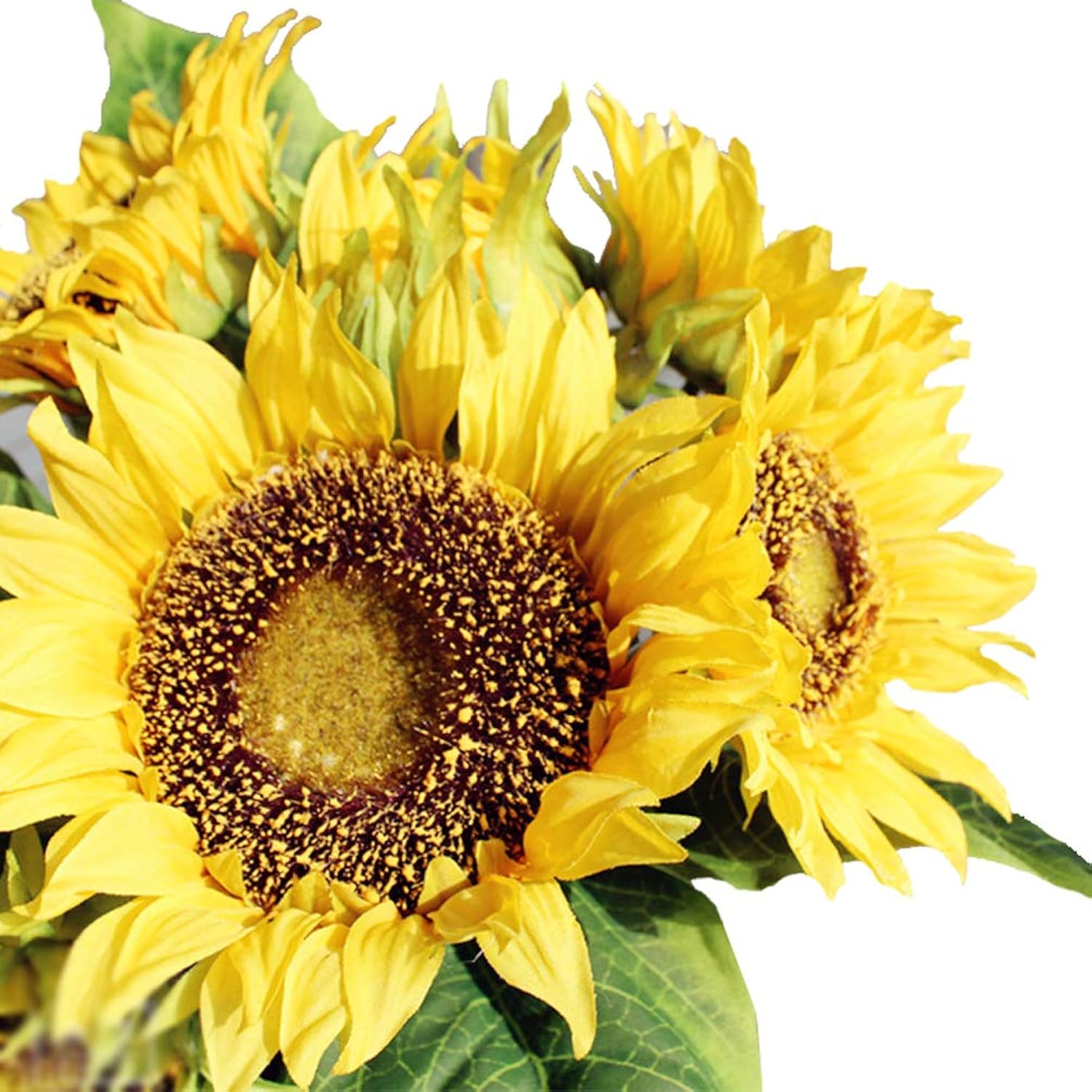 Artificial Flowers Sunflowers Bouquet Centerpieces Real Touch Silk Fake For Wedding Bride Floral For Home Arrangement Decoration Garden Decor