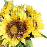 Artificial Flowers Sunflowers Bouquet Centerpieces Real Touch Silk Fake For Wedding Bride Floral For Home Arrangement Decoration Garden Decor