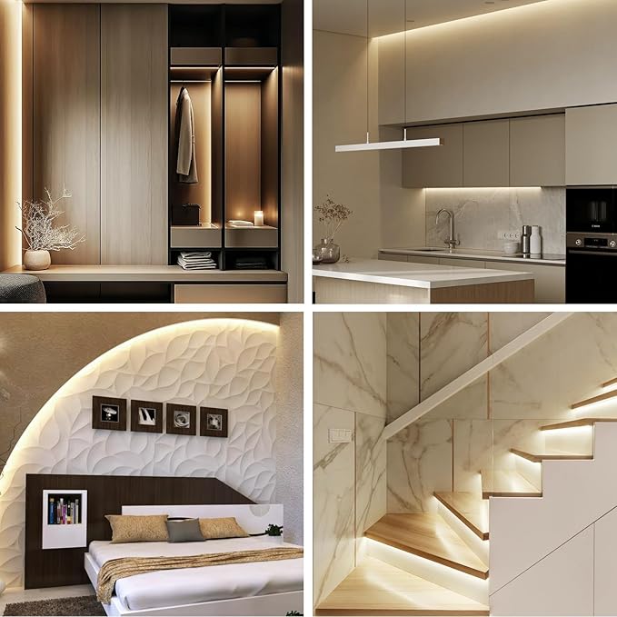65.6FT 3000K White LED Strip Lights 24V Dimmable Flexible Tape Light with Remote and App Control