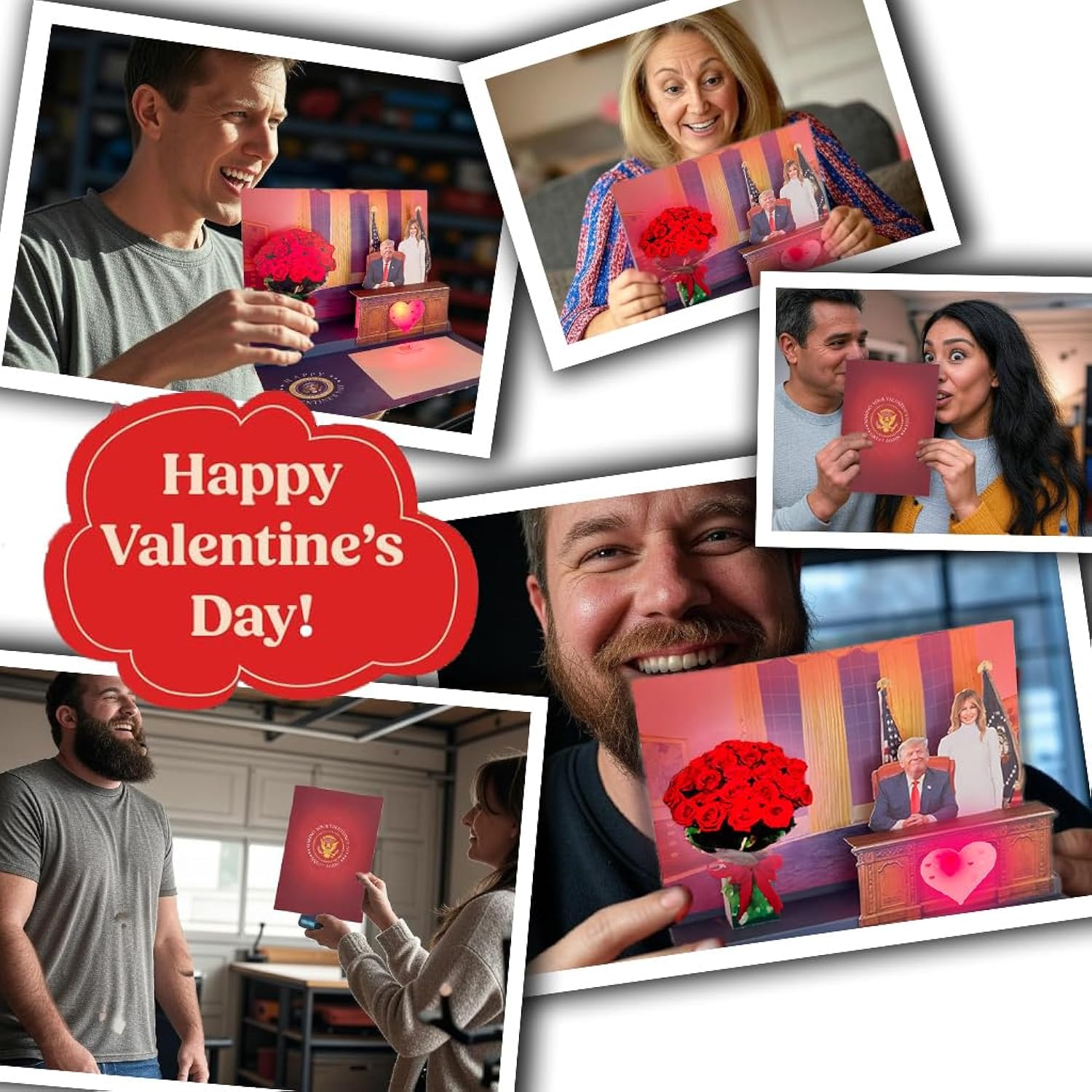 Trump Valentine’S Day Talking Pop Up Card Oval Office With Light & Sound – Presidential Message With Donald Trump’S Real Voice, Republican Valentine Day Gag Gift, Funny Gifts For Men & Women
