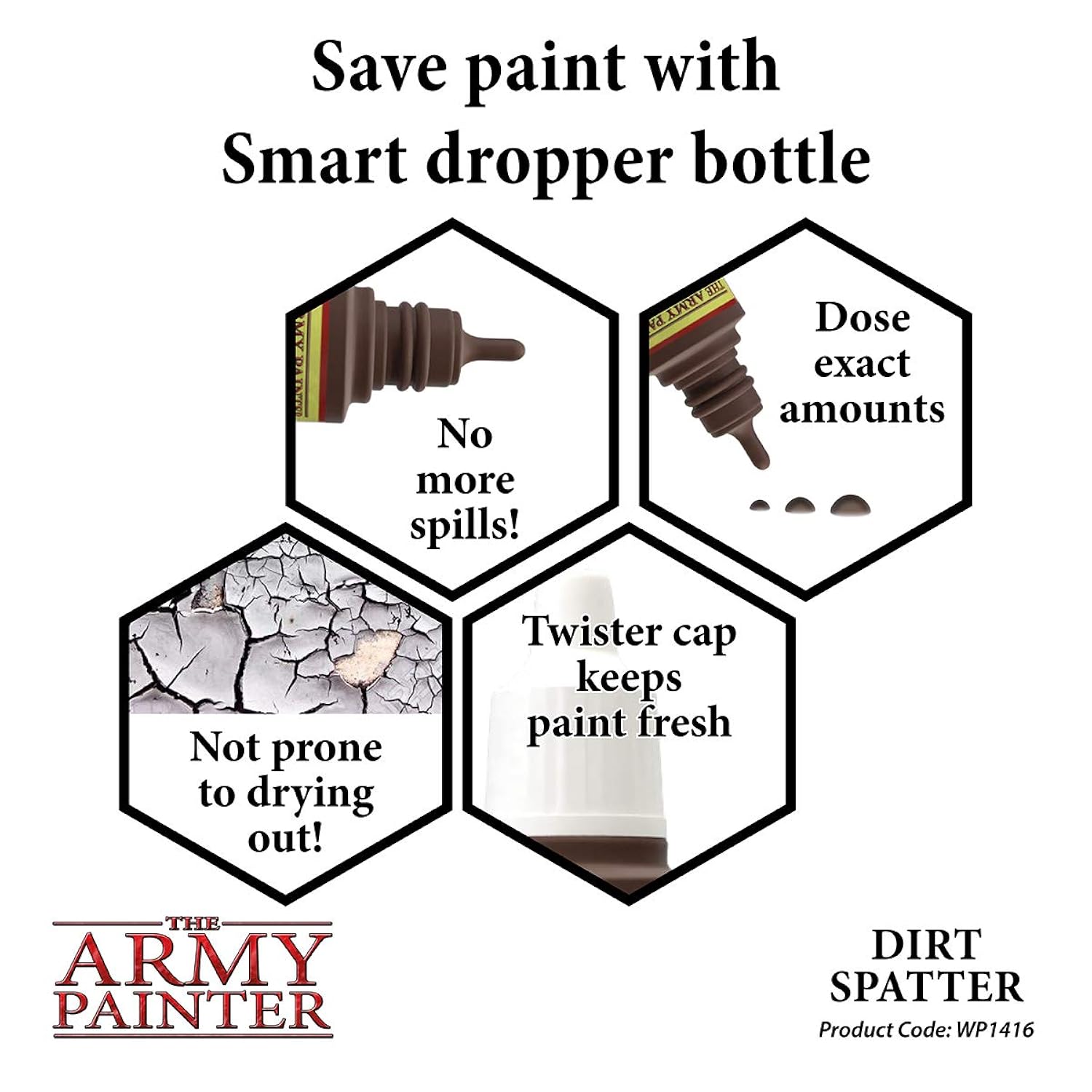Dirt Spatter Warpaint - Acrylic Non-Toxic Heavily Pigmented Water Based Paint For Tabletop Roleplaying, Boardgames, And Wargames Miniature Model Painting,Wp1416