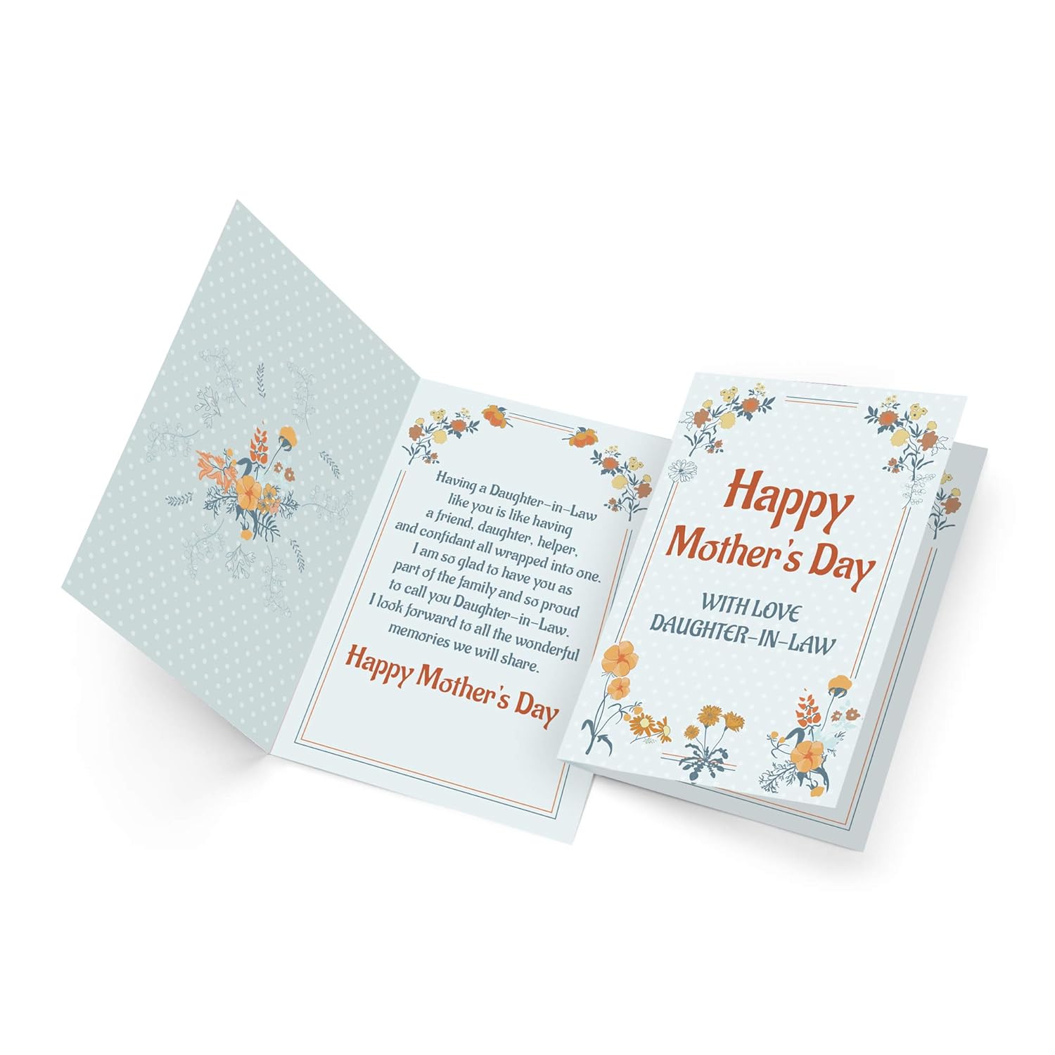 Mother'S Day Card Daughter-In-Law, Made In America, Eco-Friendly, Thick Card Stock With Premium Envelope 5In X 7.75In, Packaged In Protective Mailer