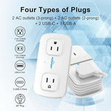 Cruise Approved Travel Power Strip 4 Outlets 3 USB Ports 2 USB C 4FT Extension Cord White