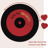 Valentines Day Card For Him Her - 180° Spinning Vinyl Record Love Card For Husband Wife Boyfriend Girlfriend - You'Re My Favorite - Anniversary, Birthday Card With Envelope & Sticker