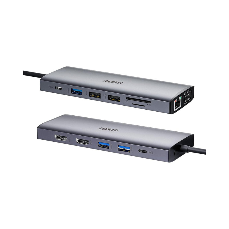 Usb C Docking Station 3 Monitors 4K@60Hz, 14 In 1 Usb C Dock With 2 Hdmi, Vga,