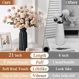 6Pcs Fake Flowers Faux Silk Pompon Mums, Bulk Fake Mini Chrysanthemums With Stems, Artificial Kiku Flowers For Vase Diy Centerpieces Bouquet Floral Arrangements Decorations, Beige