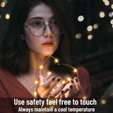 16 Pack Battery Operated Fairy Lights 10FT 30 LED Warm White String Lights Waterproof Silver Wire Firefly Lights for Wedding Party Mason Jar Decor