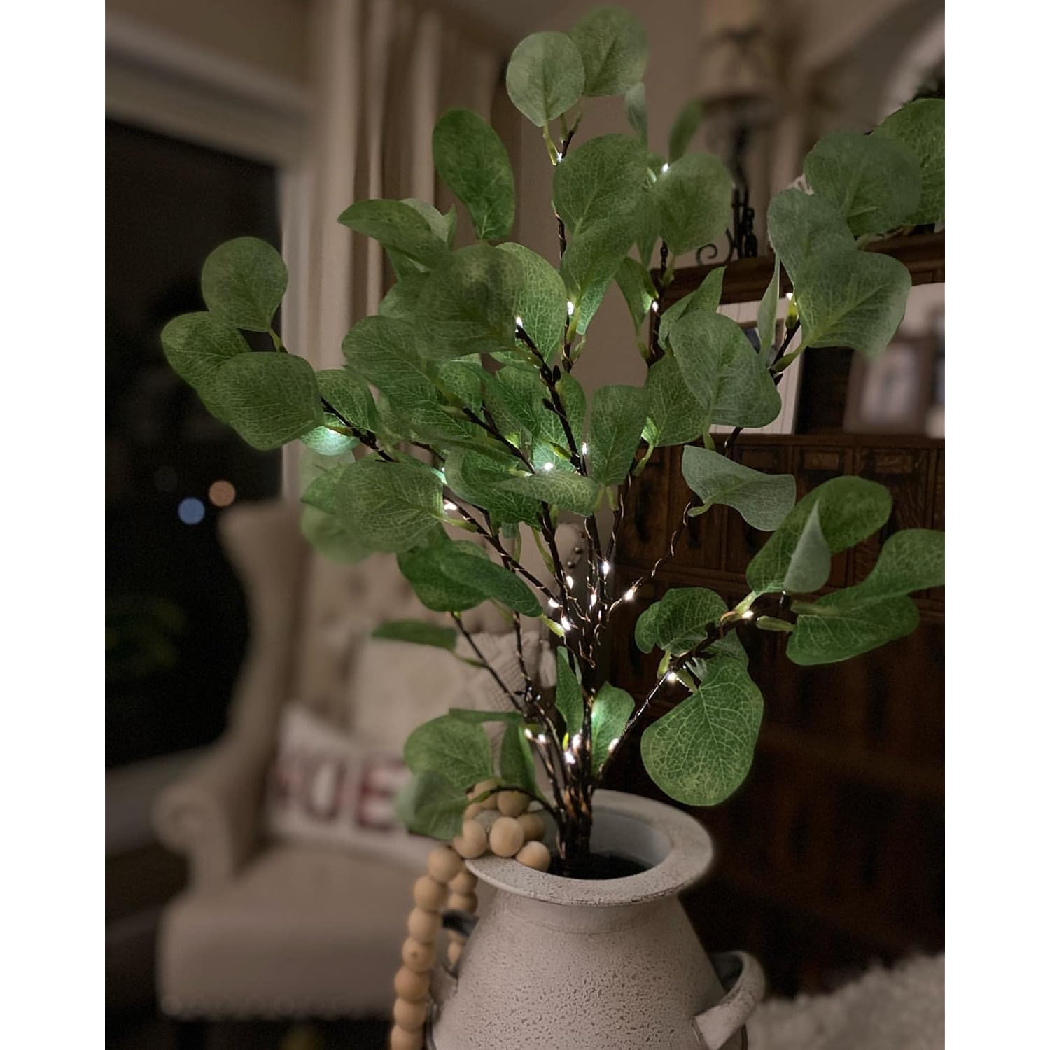 30In Lighted Eucalyptus Branches 38Led With Timer Battery Operated Lit Artificial Twig For Wedding Holiday Party Christm