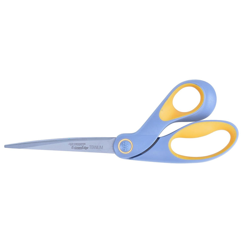 Westcott Extremedge Adjustable Tension Titanium Bonded Scissors, 9" Bent, Gray