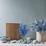 Artificial Flowers Jasmine 8 Pcs 31"/80Cm Faux Plants Bulk Fake Flower Bouquet For Vase Fillers Floral Arrangement Wreath Wedding Party Bouquets Garden Centerpieces Decor (Blue)