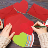 240 Pcs Valentines Day Heart Cards With Envelopes Blank Colorful Heart Shaped Greeting Cards Paper Cutouts For Valentines Party Gift Exchange Anniversary Weddings(Bright Colors)