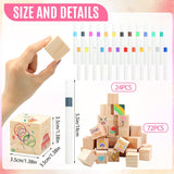 97 Pcs Pink Baby Shower Games Sign Kit,Including Decorate A Block Game Sign 72 Diy Blank Wooden Block 24 Pen To Draw Your Idea For Baby Shower Game Gender Reveal Party
