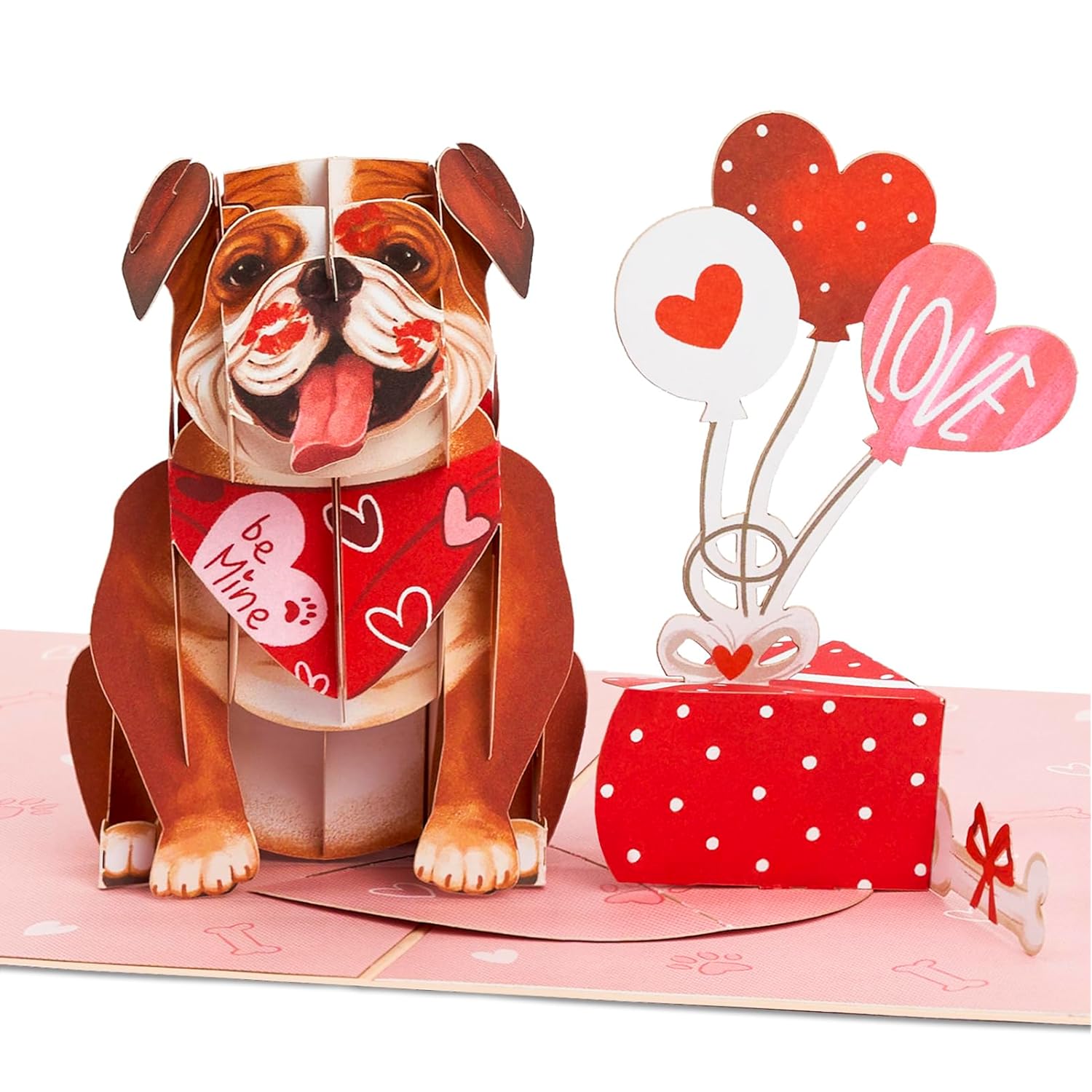 Valentine Pop Up Cards, English Bulldog, I Woof You, 3D Greeting Card, Gift For Mom, Godmother, Stepmom, Sister, Grandma, Mother In Law, Aunt, Wife, 5X7 - Includes Envelope And Message Note