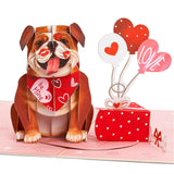 Valentine Pop Up Cards, English Bulldog, I Woof You, 3D Greeting Card, Gift For Mom, Godmother, Stepmom, Sister, Grandma, Mother In Law, Aunt, Wife, 5X7 - Includes Envelope And Message Note