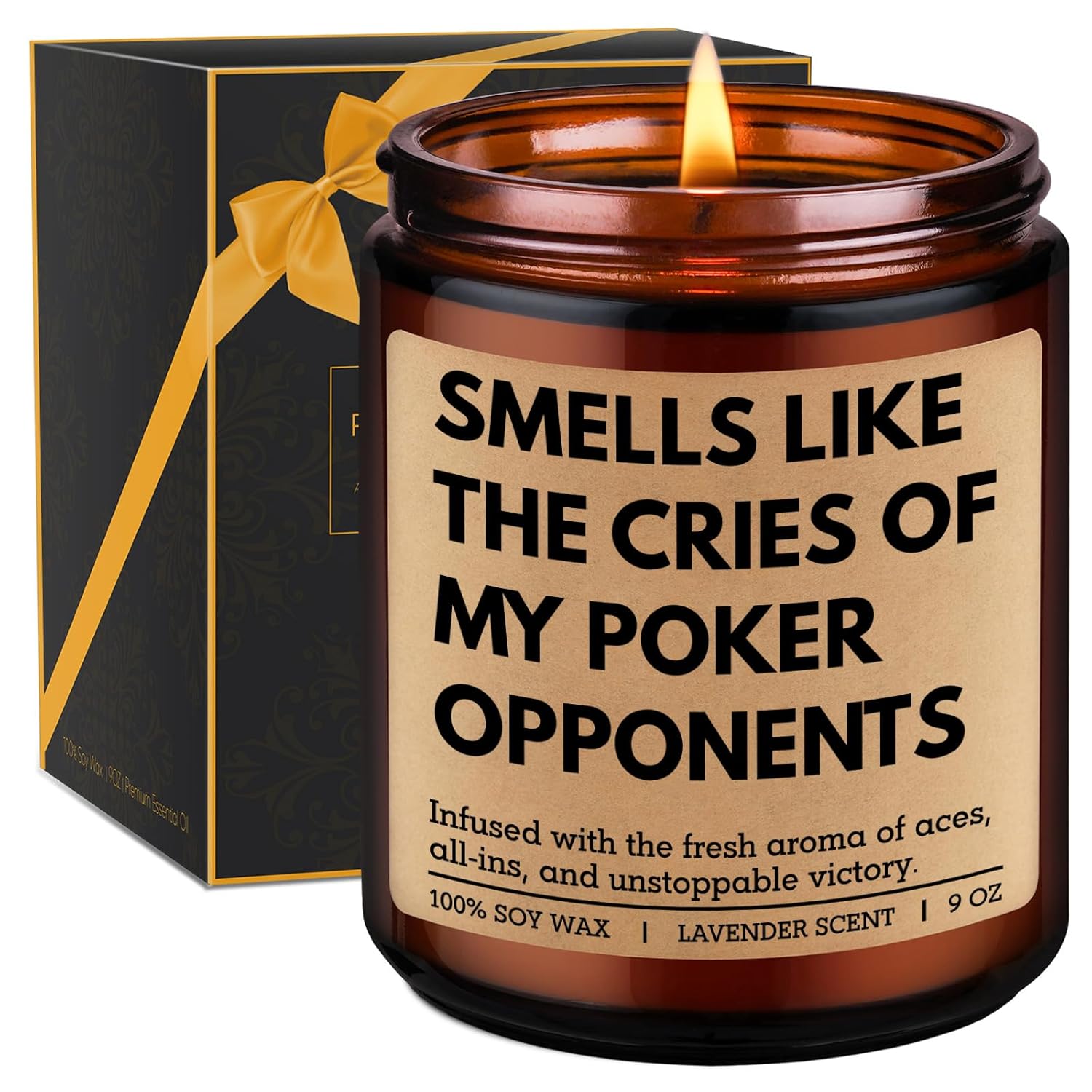 Scented Candle - Poker Gifts For Men, Women - Casino Gifts, Gambling Ideas - Game Night Decor For Adult - Funny Valentines Day, Birthday Presents For Poker Players, Card Players, Gamblers