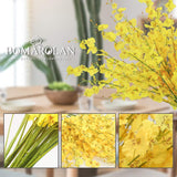 Artificial Orchid Silk Fake Flowers Faux Dancing Lady Orchids Stems Flower 10 Pcs Real Touch For Wedding Home Office Party Hotel Yard Decoration Restaurant Patio Festive Furnishing(Yellow)