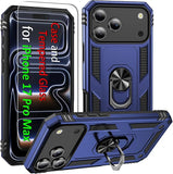 iPhone 18 Pro Max Case iPhone 17 Pro Max Case with Built-in Kickstand Blue Full Body Cover