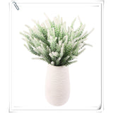 Artificial Flowers Lavender Plastic Plant Fake Wedding Bride Bouquet Indoor Outdoor Home Decor Garden Patio Table Centerpieces Arrangements Decoration White 4 Pcs