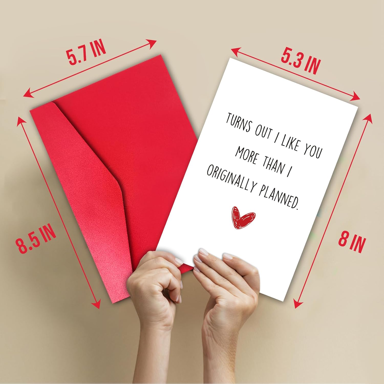 Funny Anniversary Card For Husband Boyfriend, Lovely Valentines Day Card From Wife Girlfriend, Love Card For Him Her, “Turn Out I Like You More Than I Originally Planned.”