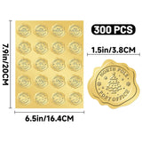 Christmas Embossed Stickers - 300Pcs 1.5 Inch Gold Merry Christmas Sticker Self-Adhesive North Pole Stickers Xmas Card Sticker For Envelope Seals Cards Ornaments Crafts