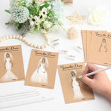 Guess The Dress Bridal Shower Games Include Wooden Table Sign 50 Couple Shower Cards&White Pencils 10 Pencil Sharpeners For Guests Wedding Decorations Bachelorette Engagement Party (Bridal Disc)