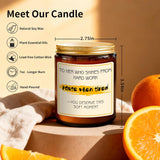 Candle Gift For Women Hard Work - Orange Aromatherapy Candle For Women, Novelty Gifts For Coworker Work Bestie - 7Oz Natural Soy Wax Candle, Unique Present With Saying, Stress Relief Relaxing Candles