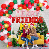 Merry Friendsmas Party Decorations Christmas Balloon Garland Arch Kit For Xmas Holidays New Year Party Supplies
