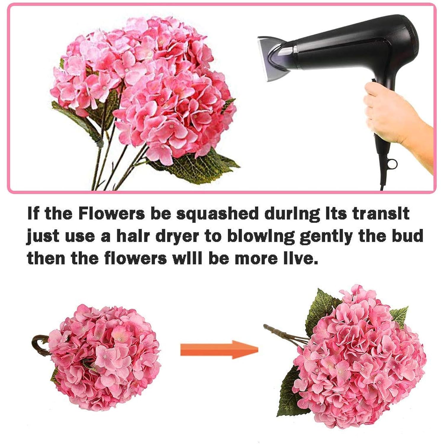 Artificial Flowers Silk Hydrangea Flowers With 5 Big Heads Fake Flower Bunch Bouquet For Home Wedding Party Decor Diy (Champagne?5 Flower Heads)
