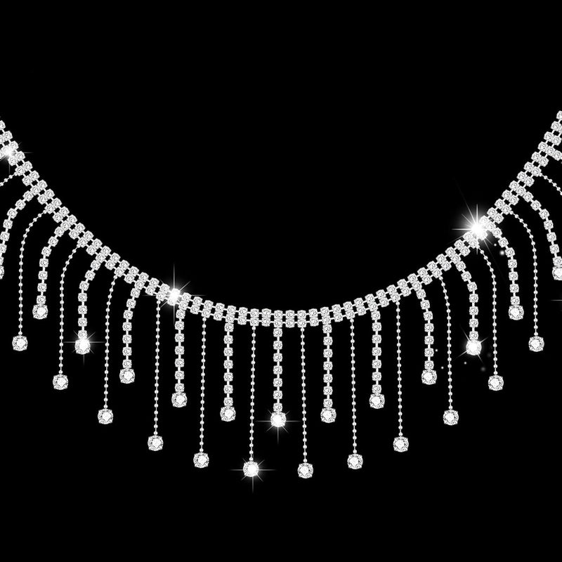 2 Yards Rhinestone Fringe Trim Rhinestone Ribbon Tassel Chain Diamond