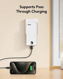 10000mAh USB C Power Bank with Built In Cables AC Wall Plug Portable Phone Charger White