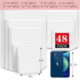 48 Pack Canvas Boards For Painting, 6Pcs Of 4X4, 4X6, 5X6, 6X6, 8X10, 10X10, 9X12, 11X14 Canvas For Painting, Cotton Primed Blank Painting Canvas Panels For Oil, Acrylic, Watercolor