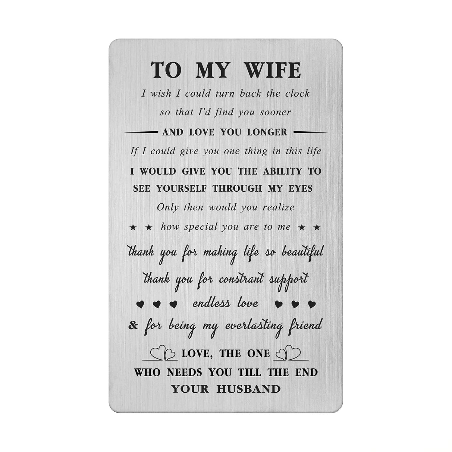 To My Wife Gifts Wallet Card - Romantic Anniversary Card For Wife - Wife Birthday Gift Ideas - I Love You Gifts For Her, Valentines, Christmas, Mothers Day