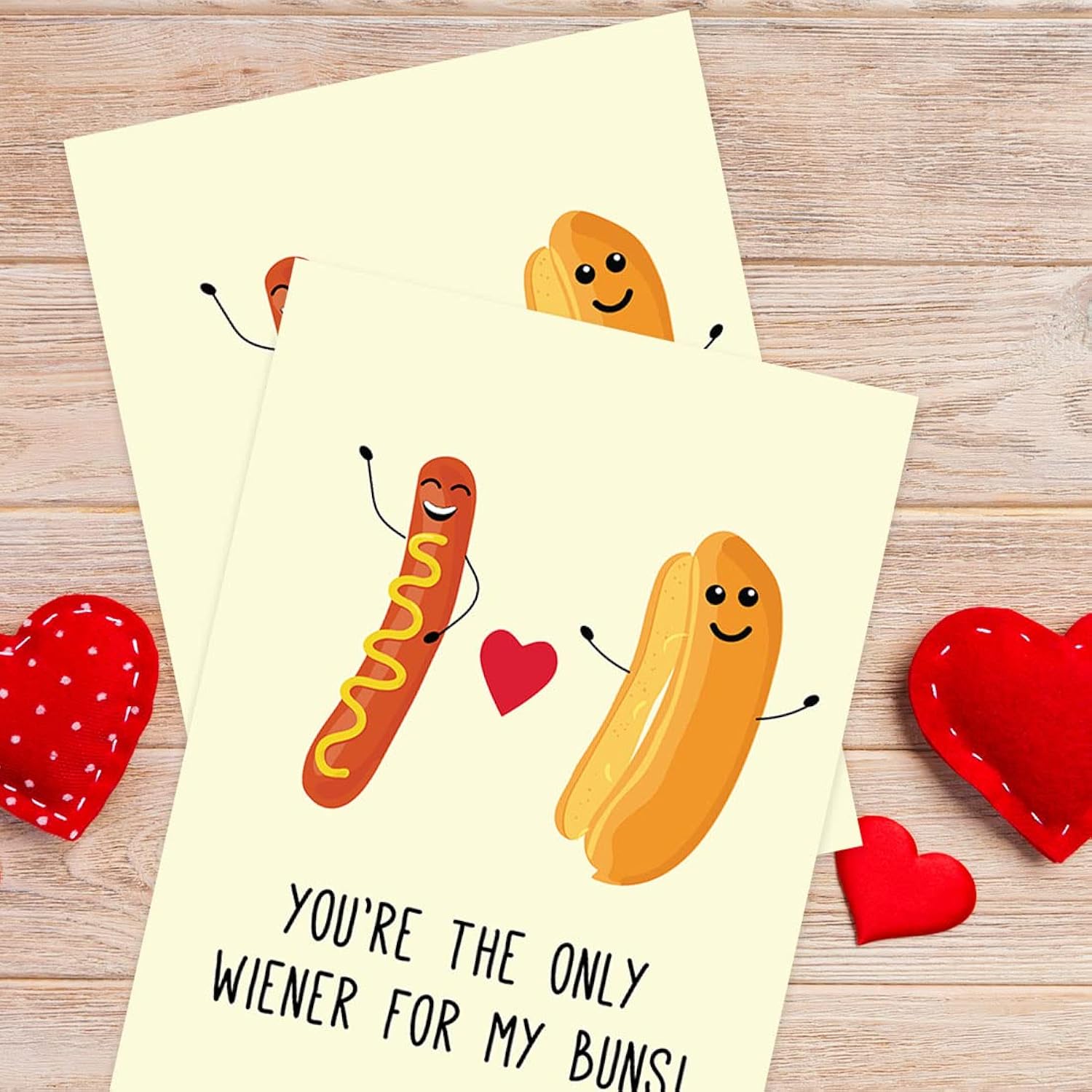 Funny Valentine Jumbo Card, Huge You'Re The Only Wiener For My Buns Jumbo Greeting Cards, Extra Large Valentines Card, Big Valentine Cards For Boyfriend, Girlfriend, Husband, Wife