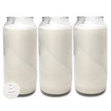 7 Day White Prayer Candle In Glass Jar- 3 Pack - Memory Candle For Religious, Memorial, Vigil And Emergency - 100% Vegetable Oil Wax