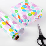 Birthday Wrapping Paper, 3 Mini Rolls, 17 Inch X 9.8 Feet, Decorative Happy Gift, Presents And Balloons Design Wrapping Paper For Birthday, Gift Packaging, Holiday, Party, Baby Shower