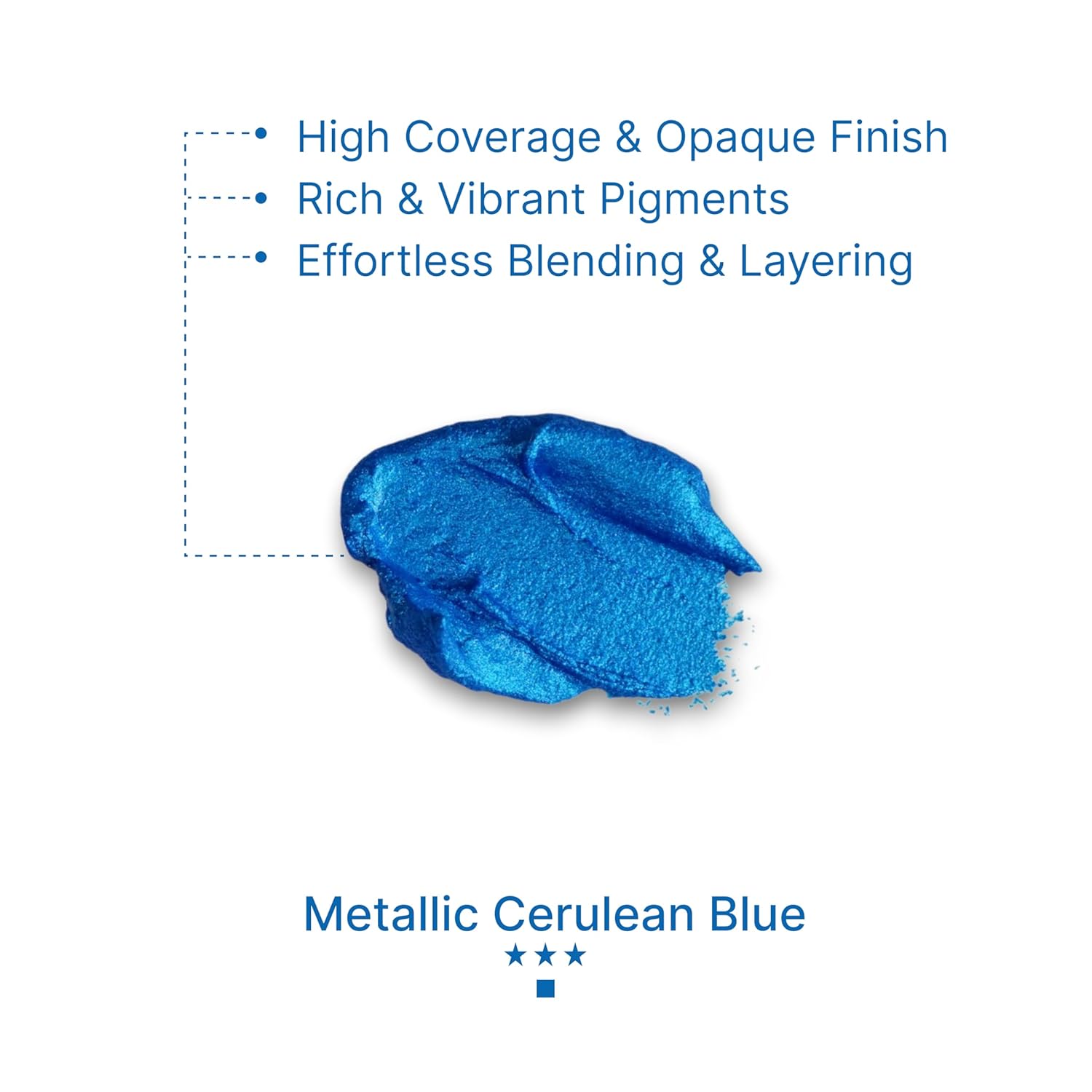 Gouache Metallic Cerulean Blue Refills (50Ml/1.7Oz)|Intense Pigments, Easy Color Refill (2 Pcs.)