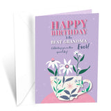 Happy Birthday Card For Grandma, Made In America, Eco-Friendly, Thick Card Stock With Premium Envelope 5In X 7.75In, Packaged In Protective Mailer