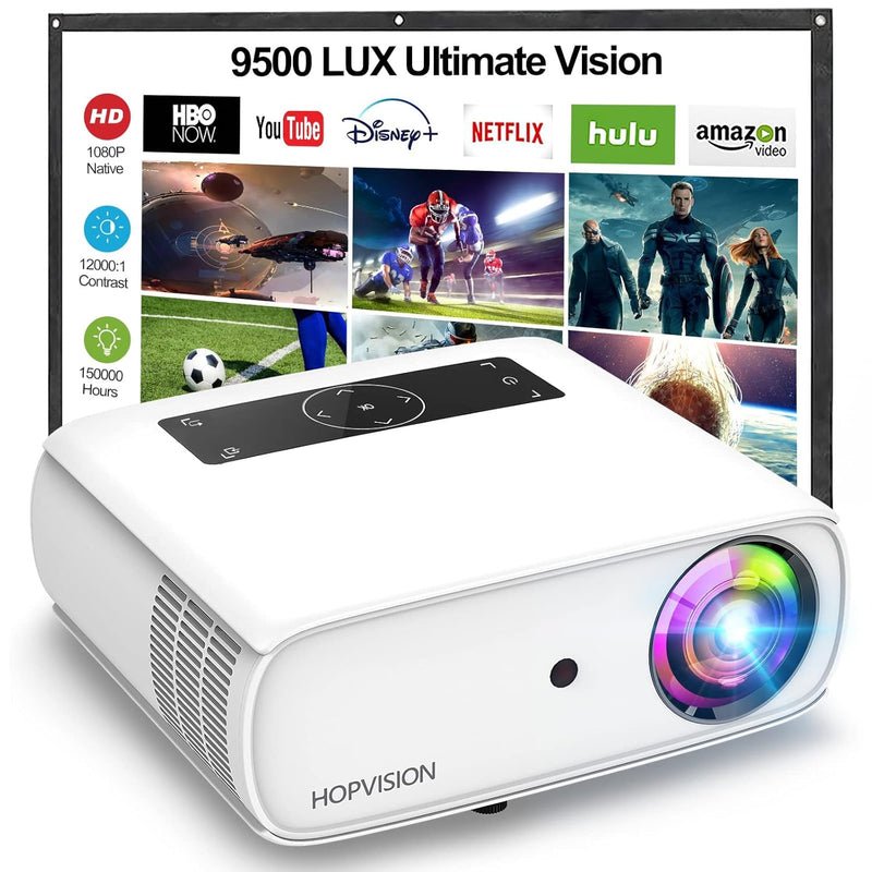 Native 1080P Projector Full Hd, 15000Lux Movie Projector With 150000 Hours Led