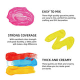 Himi Gouache Paint Set Jelly Cup 18 Vibrant Colors Non Toxic Paints With Portable Case Palette For Artist Canvas Painting Watercolor Papers, Rich Pigment, 30Ml/Cup