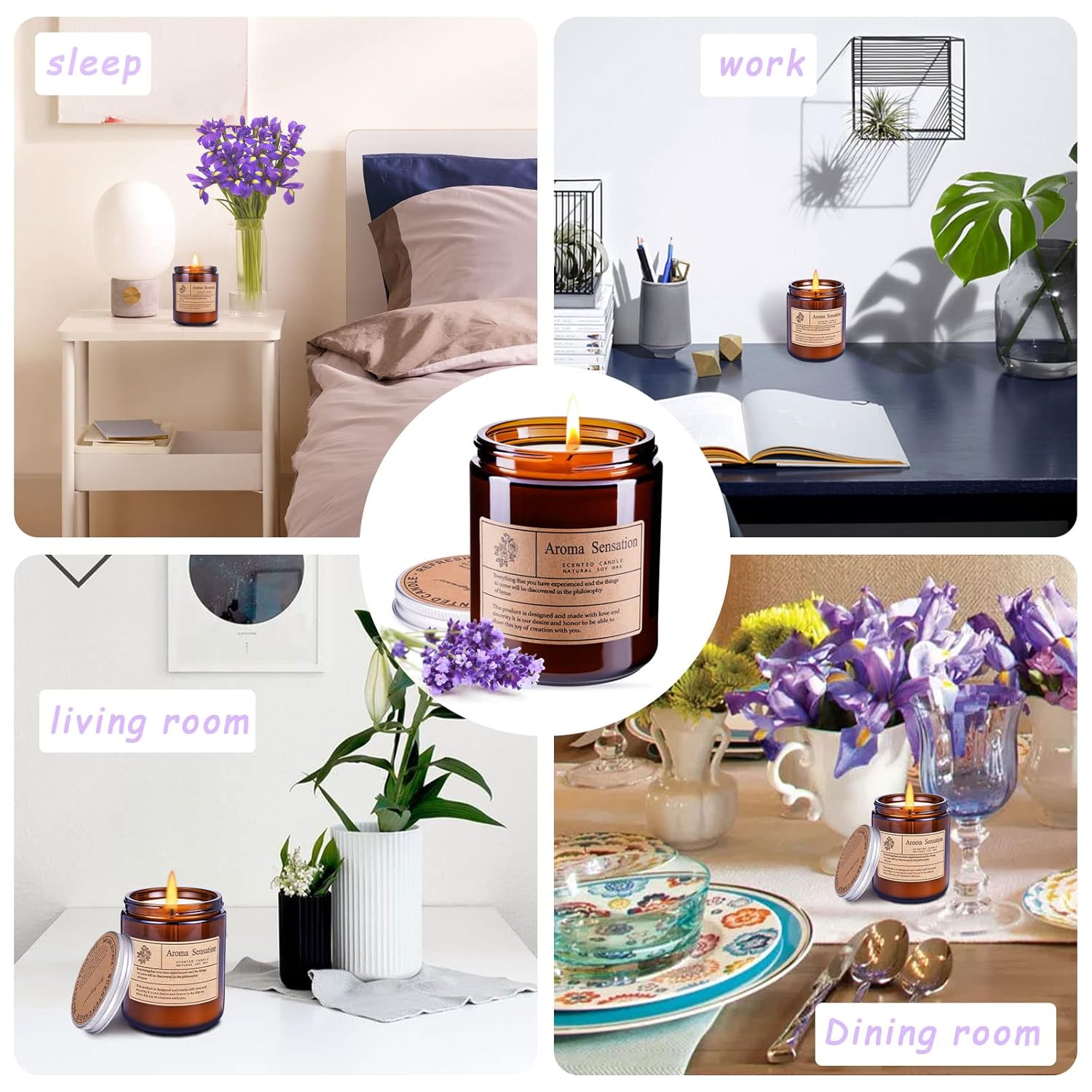 Aromatherapy Candles,Scented Candles, 7Oz Lavender Eucalyptus Candles Stress Relief And Relax For Home,Jar Candles Gift For Women Birthday Mother'S Thanksgiving Day Present