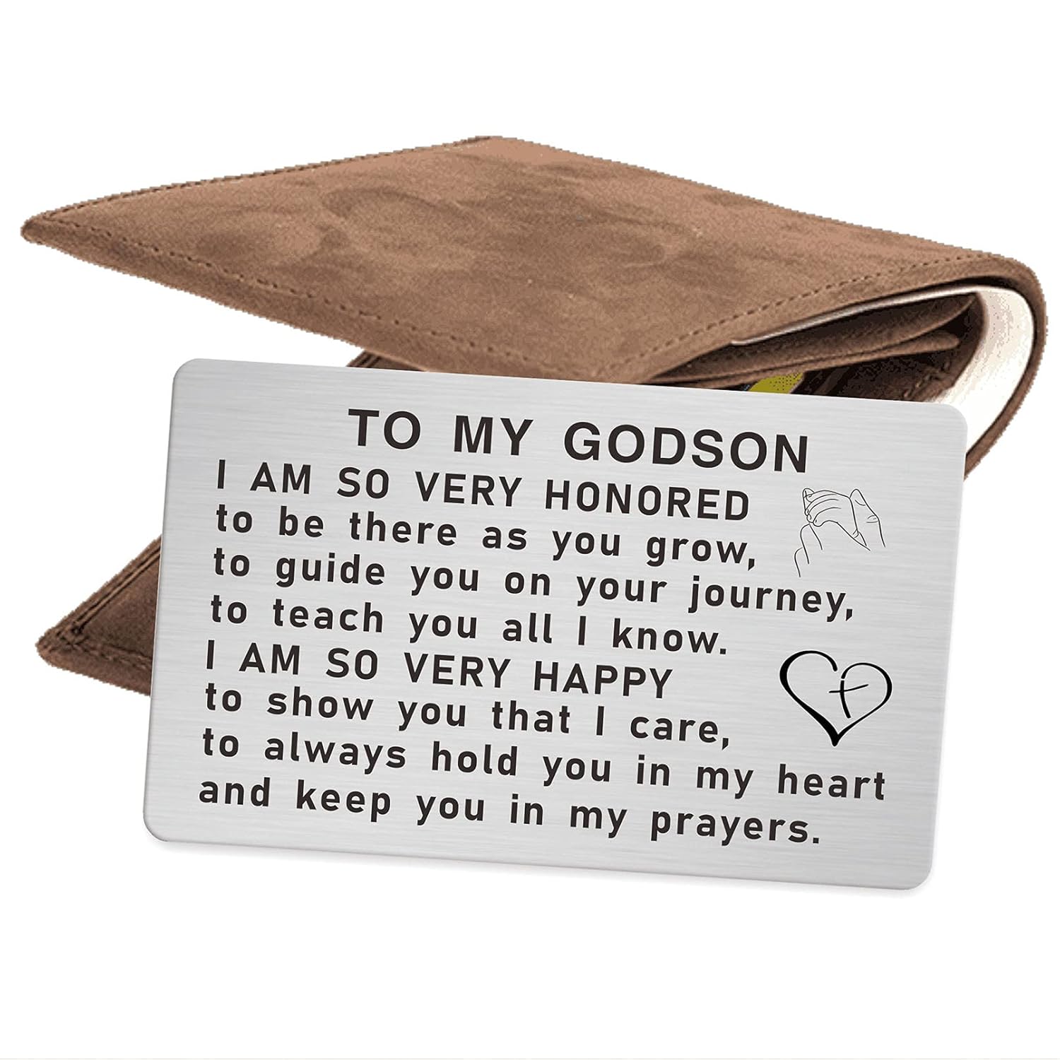 Godson Gifts, Godson Inspirational Engraved Wallet Card